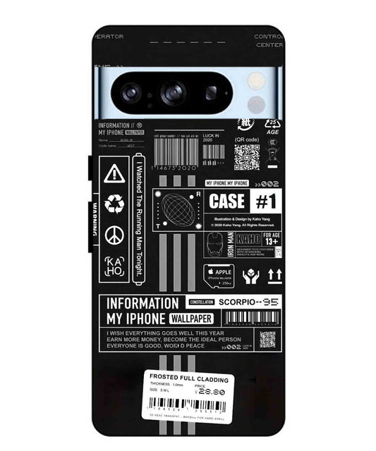 InfoGraph Aesthetic Metal Back Cover Phone Case for Pixel 8 Pro