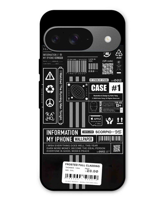 InfoGraph Aesthetic Metal Back Cover Phone Case for Pixel 9