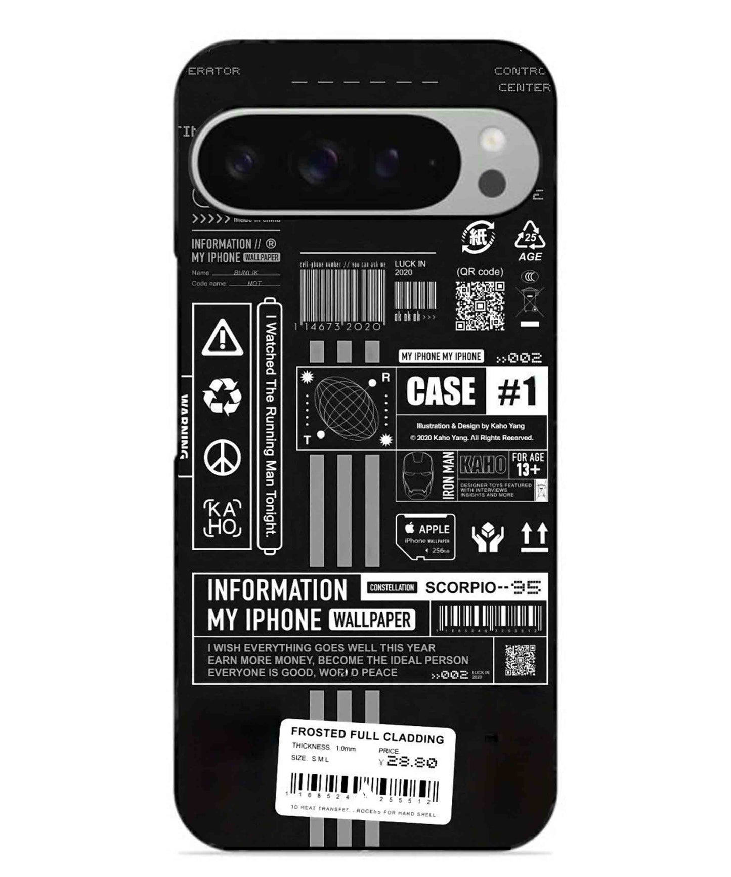 InfoGraph Aesthetic Metal Back Cover Phone Case for Pixel 9 Pro