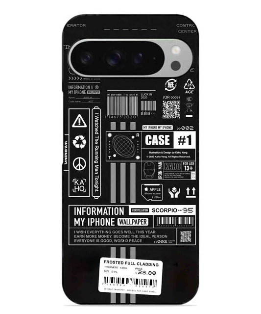 InfoGraph Aesthetic Metal Back Cover Phone Case for Pixel 9 Pro