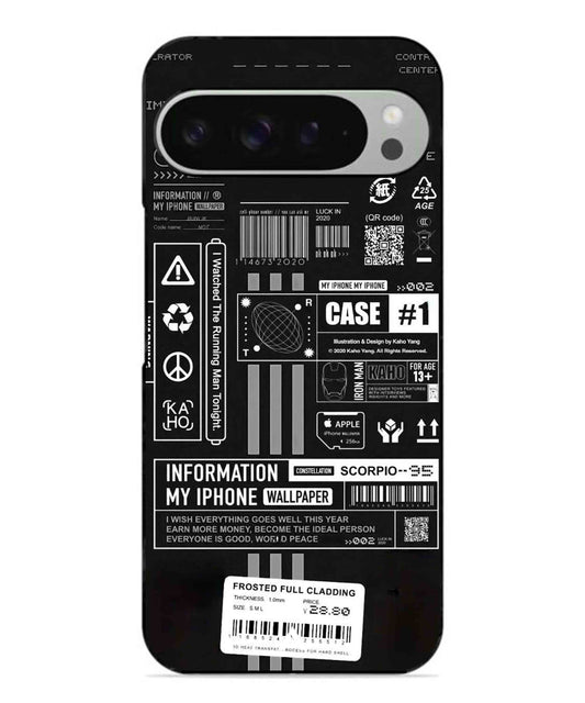 InfoGraph Aesthetic Metal Back Cover Phone Case for Pixel 9 Pro XL