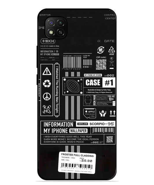 InfoGraph Aesthetic Metal Back Cover Phone Case for Poco C31