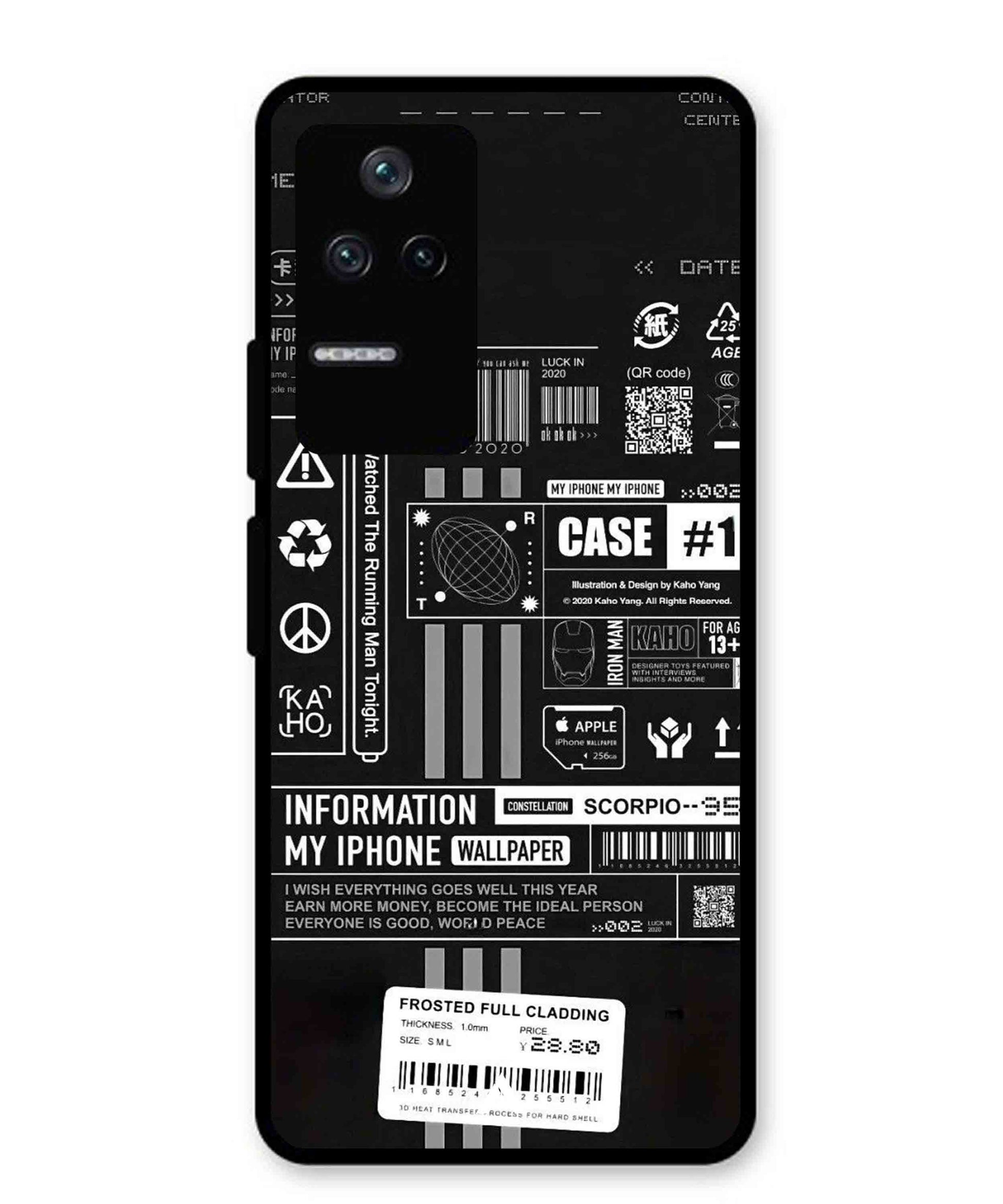 InfoGraph Aesthetic Metal Back Cover Phone Case for Poco F4