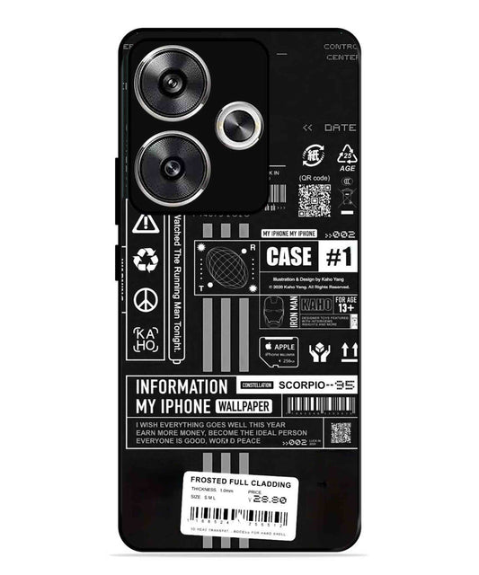 InfoGraph Aesthetic Metal Back Cover Phone Case for Poco F6