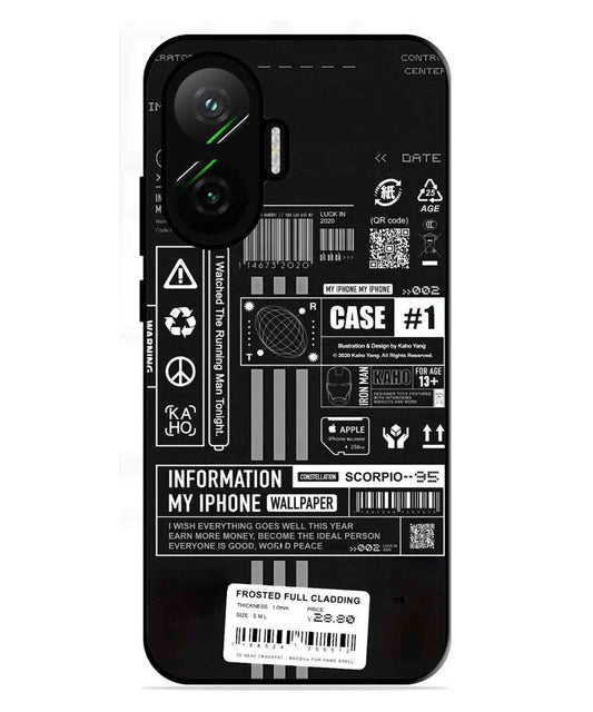 InfoGraph Aesthetic Metal Back Cover Phone Case for Poco F7