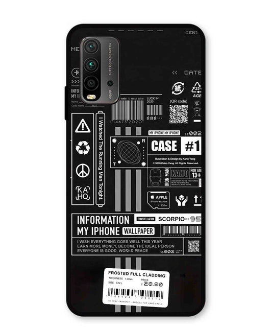 InfoGraph Aesthetic Metal Back Cover Phone Case for Poco M3