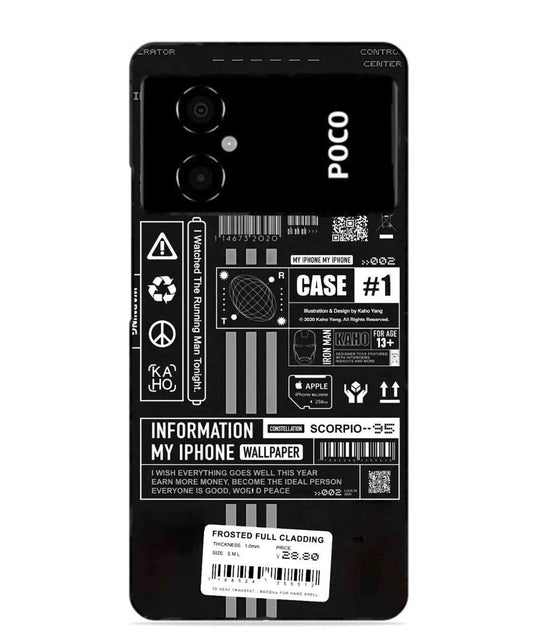 InfoGraph Aesthetic Metal Back Cover Phone Case for Poco M4 5G