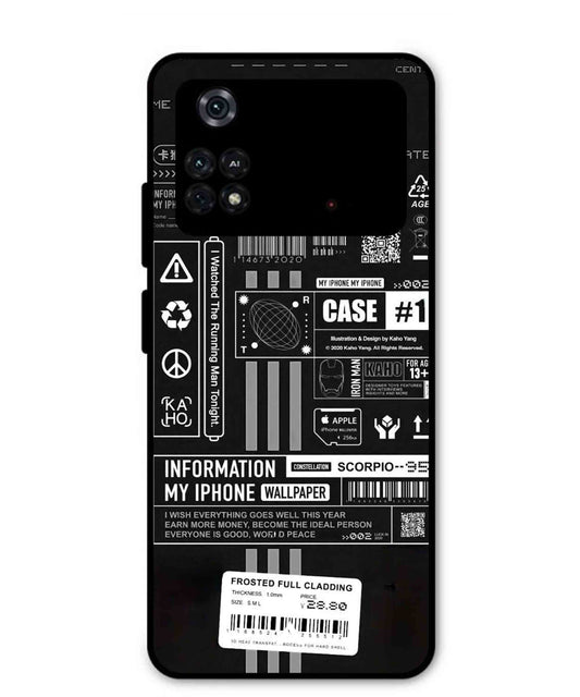 InfoGraph Aesthetic Metal Back Cover Phone Case for Poco M4 Pro 4G