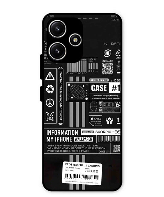 InfoGraph Aesthetic Metal Back Cover Phone Case for Poco M6 Pro