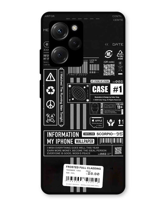 InfoGraph Aesthetic Metal Back Cover Phone Case for Poco X5 Pro