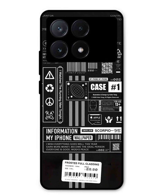InfoGraph Aesthetic Metal Back Cover Phone Case for Poco X6 Pro