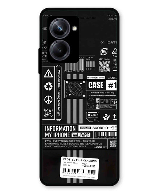 InfoGraph Aesthetic Metal Back Cover Phone Case for Realme 10 Pro
