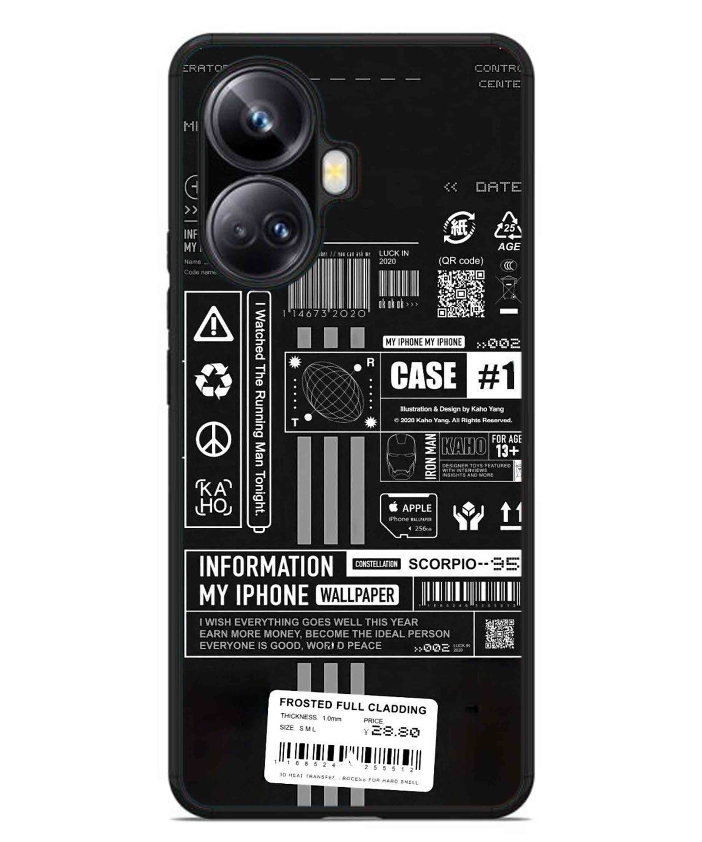 InfoGraph Aesthetic Metal Back Cover Phone Case for Realme 10 Pro Plus