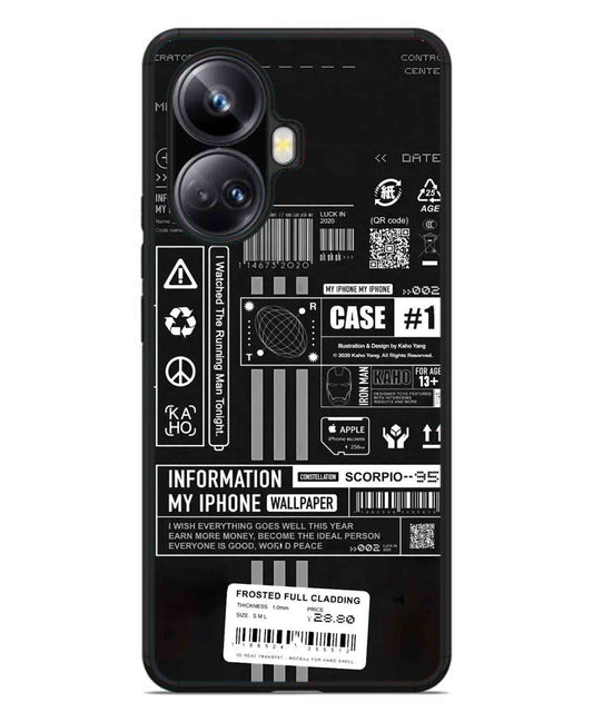 InfoGraph Aesthetic Metal Back Cover Phone Case for Realme 10 Pro Plus