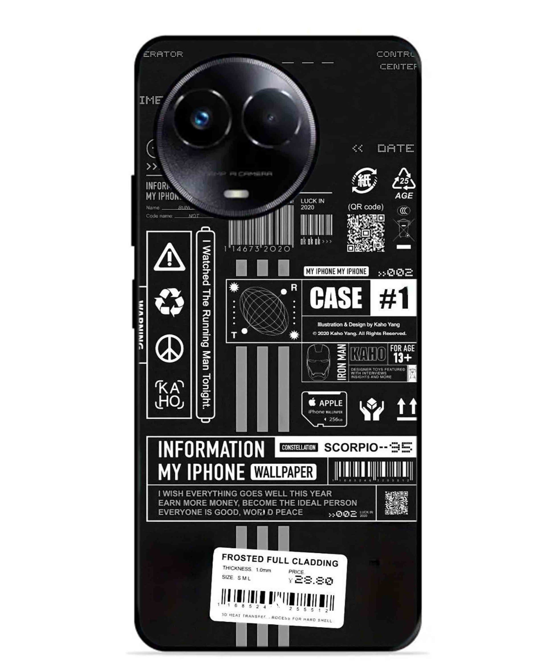 InfoGraph Aesthetic Metal Back Cover Phone Case for Realme 11 5G