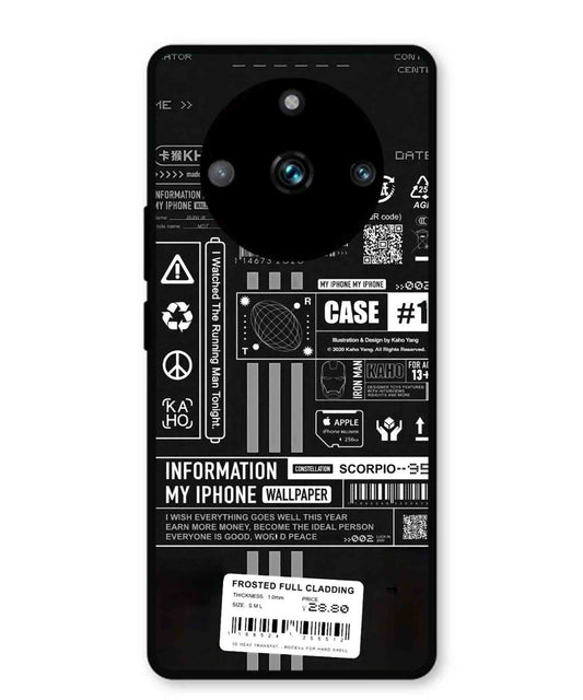 InfoGraph Aesthetic Metal Back Cover Phone Case for Realme 11 Pro