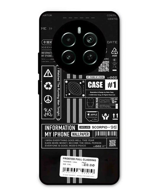InfoGraph Aesthetic Metal Back Cover Phone Case for Realme 12 Pro Plus