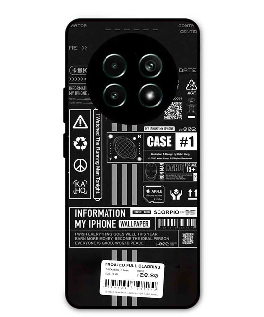 InfoGraph Aesthetic Metal Back Cover Phone Case for Realme 13