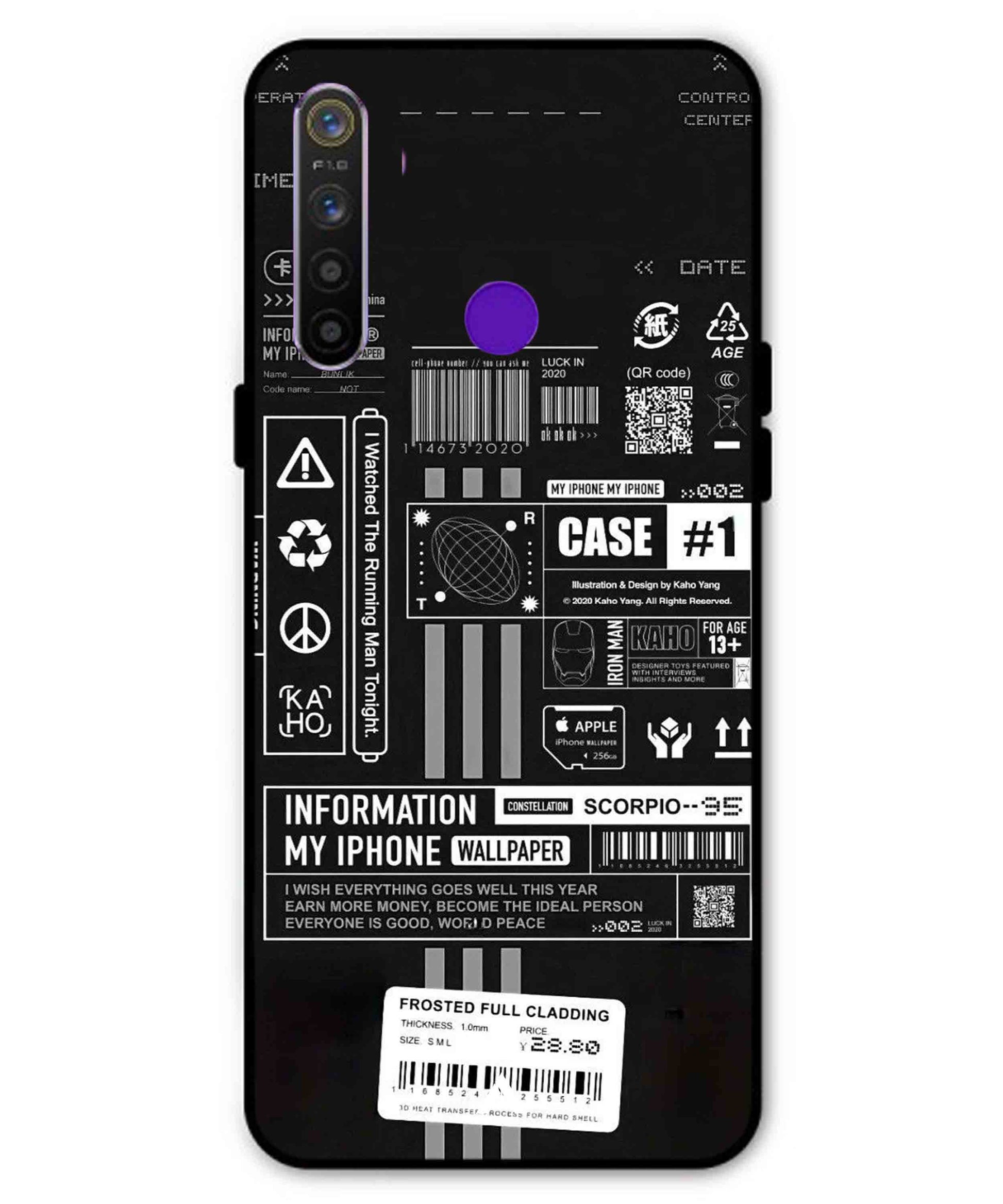 InfoGraph Aesthetic Metal Back Cover Phone Case for Realme 5