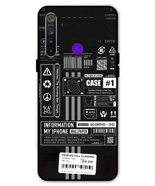 InfoGraph Aesthetic Metal Back Cover Phone Case for Realme 5s