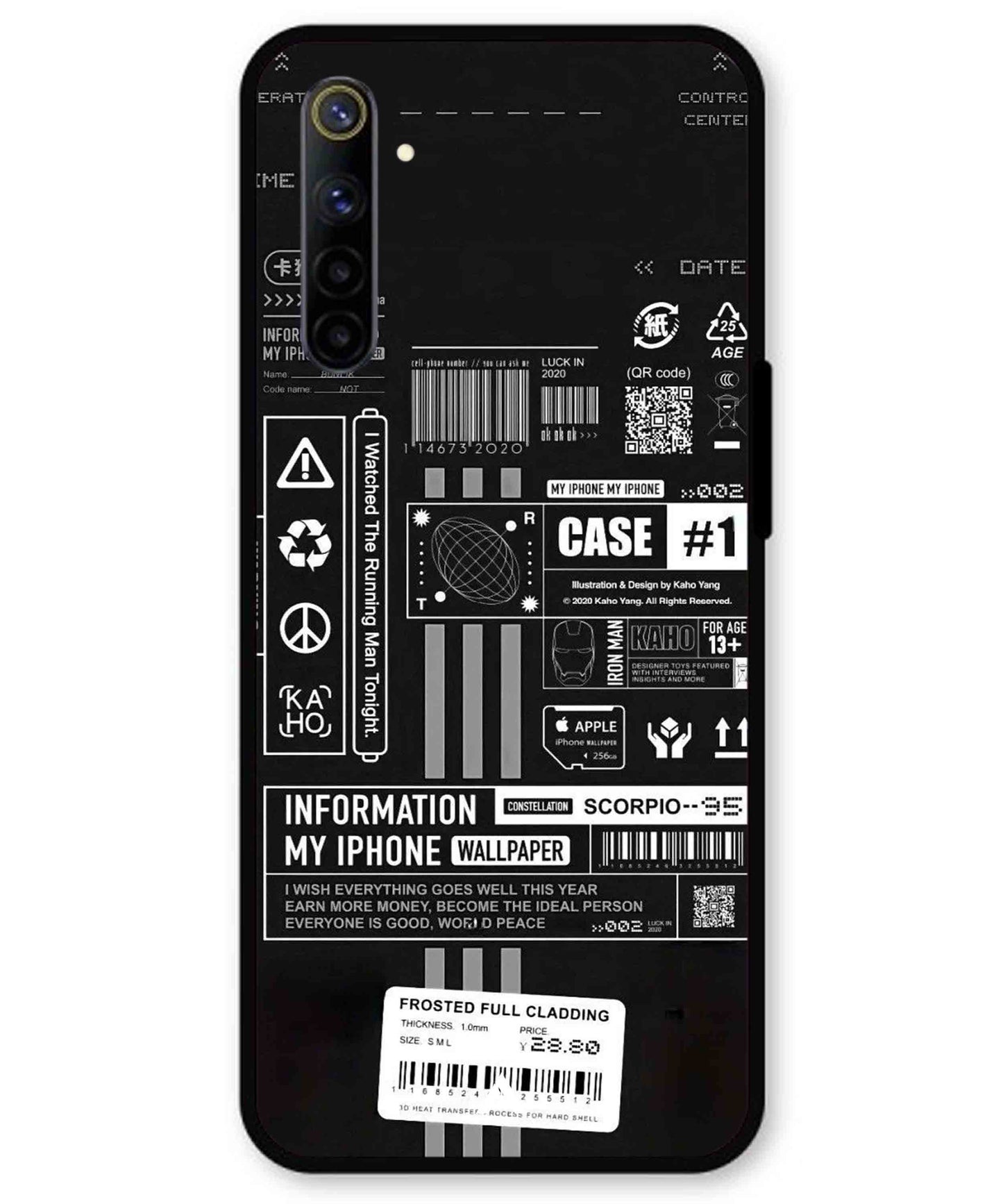 InfoGraph Aesthetic Metal Back Cover Phone Case for Realme 6