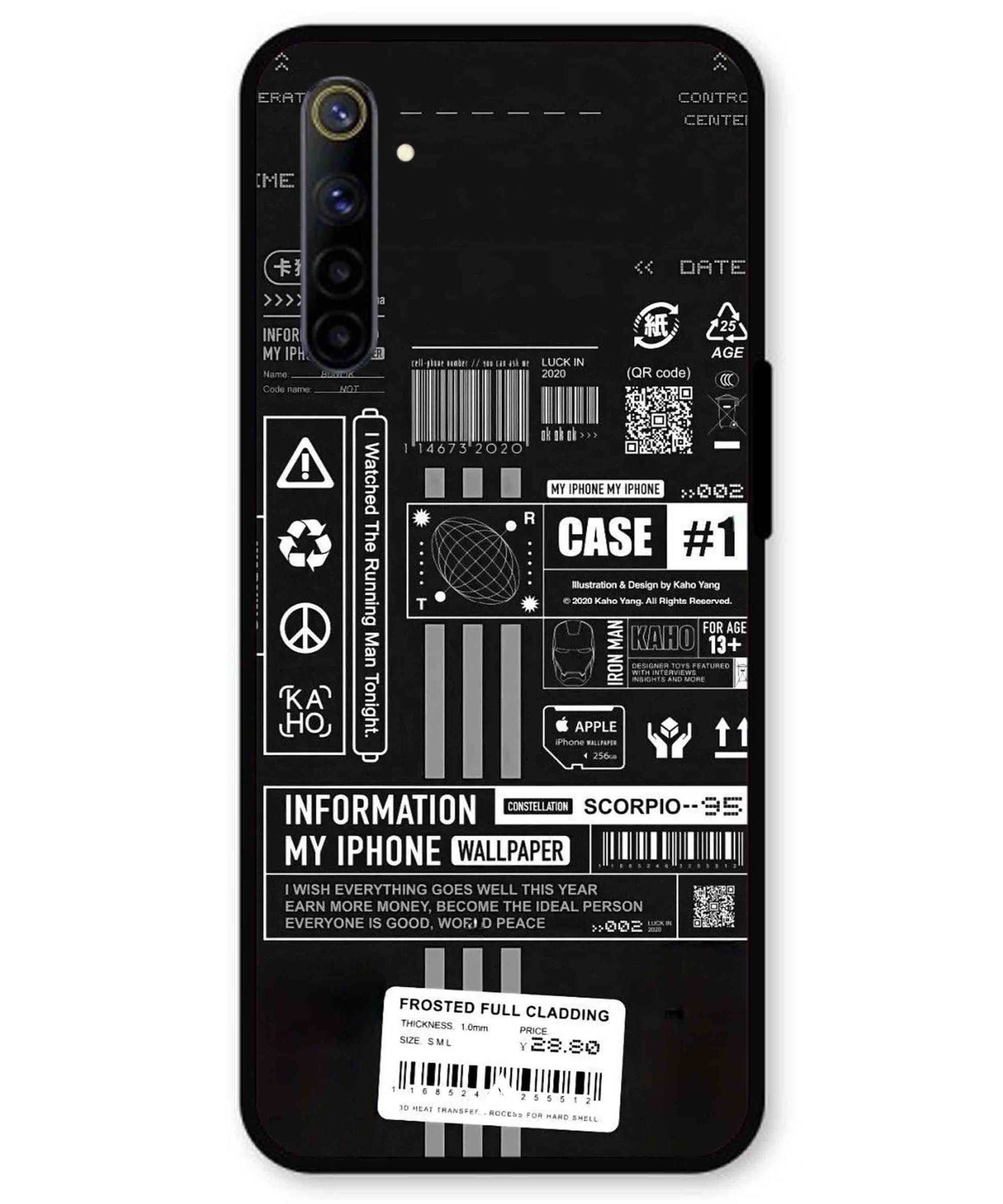 InfoGraph Aesthetic Metal Back Cover Phone Case for Realme 6