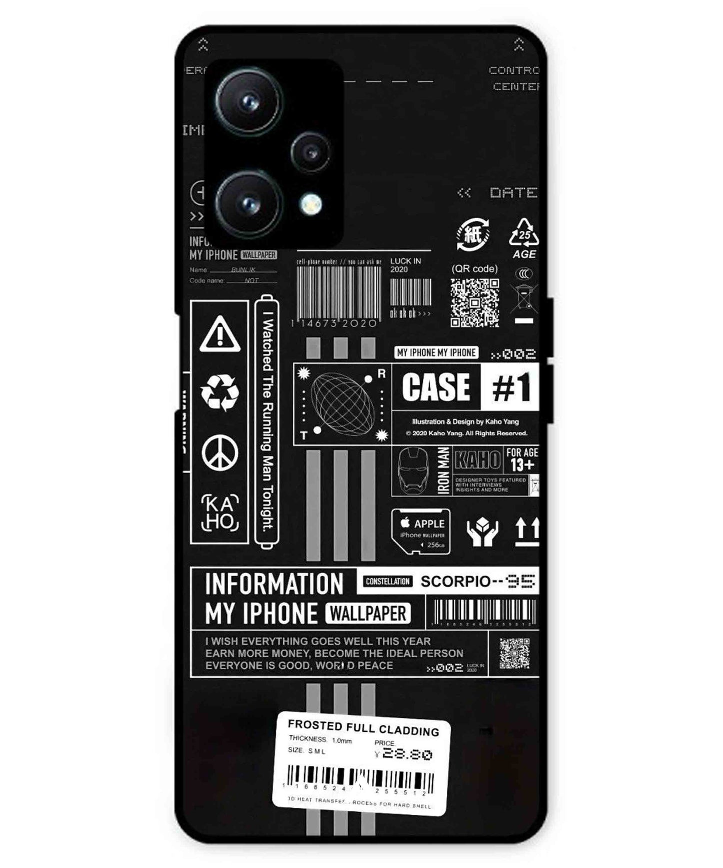 InfoGraph Aesthetic Metal Back Cover Phone Case for Realme 9 SE