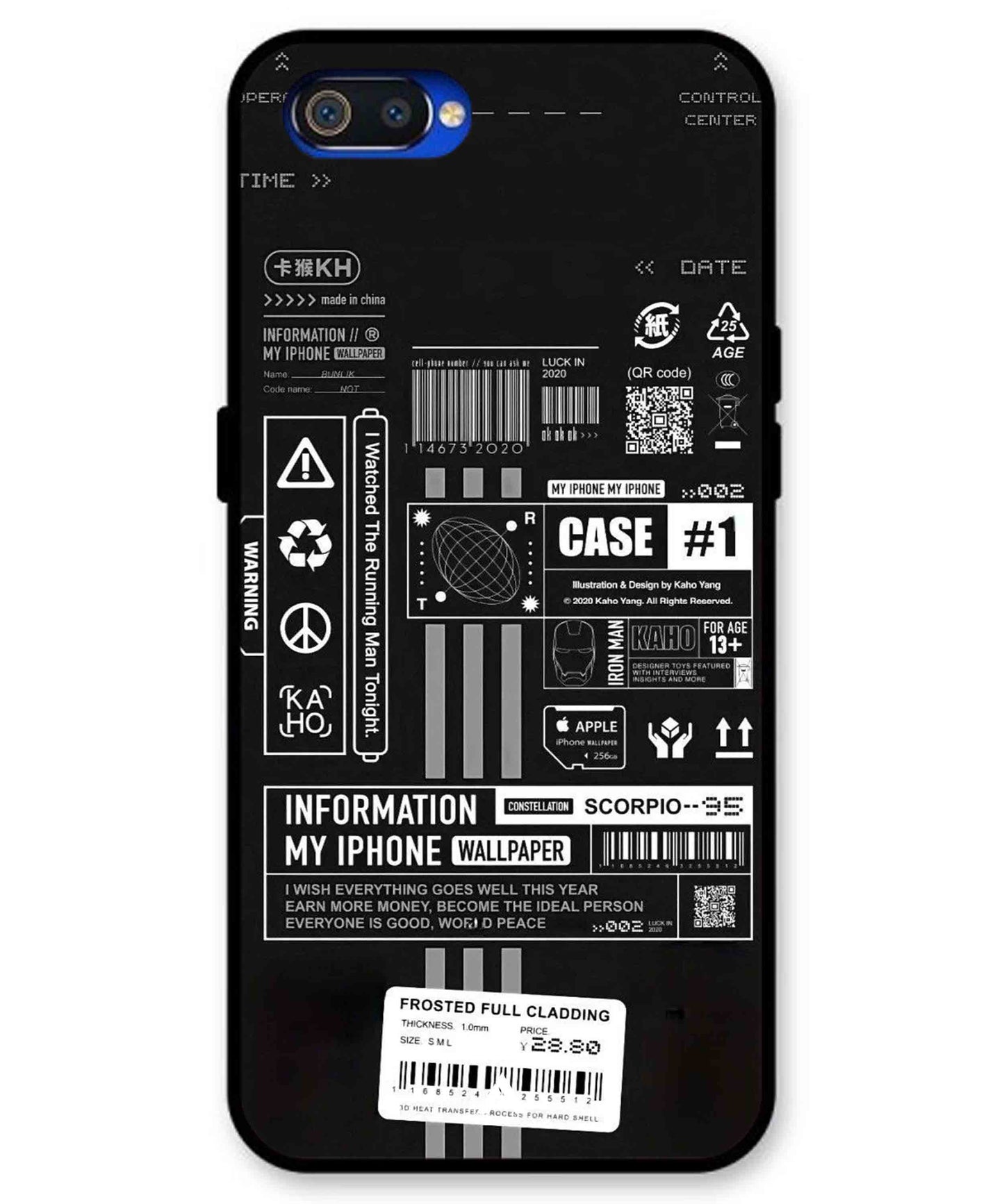 InfoGraph Aesthetic Metal Back Cover Phone Case for Realme C2