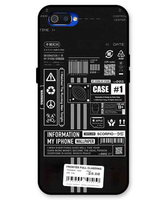 InfoGraph Aesthetic Metal Back Cover Phone Case for Realme C2