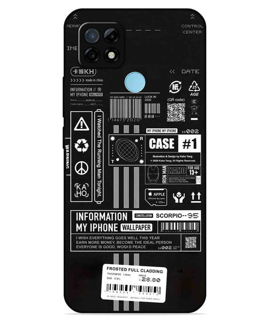 InfoGraph Aesthetic Metal Back Cover Phone Case for Realme C21Y