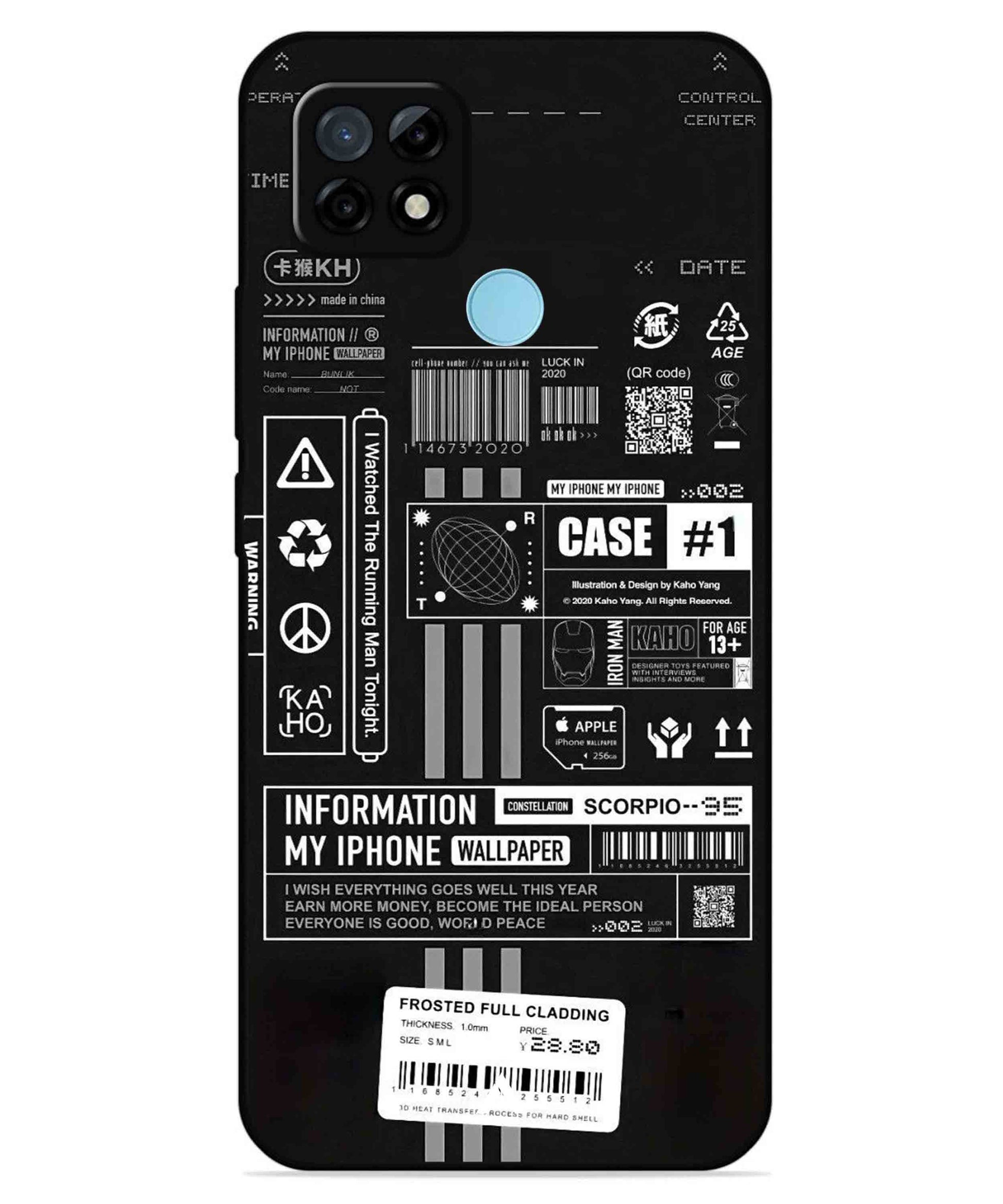 InfoGraph Aesthetic Metal Back Cover Phone Case for Realme C25Y