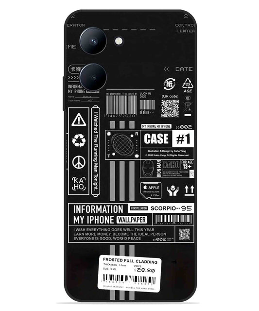 InfoGraph Aesthetic Metal Back Cover Phone Case for Realme C33