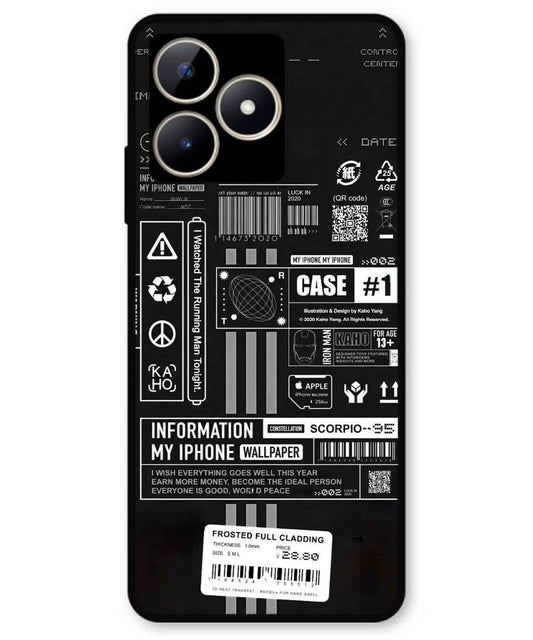InfoGraph Aesthetic Metal Back Cover Phone Case for Realme C51