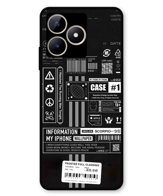 InfoGraph Aesthetic Metal Back Cover Phone Case for Realme C53