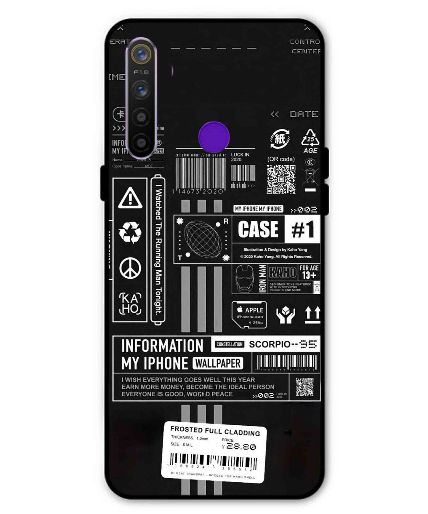 InfoGraph Aesthetic Metal Back Cover Phone Case for Realme Narzo 10