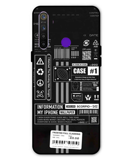 InfoGraph Aesthetic Metal Back Cover Phone Case for Realme Narzo 10
