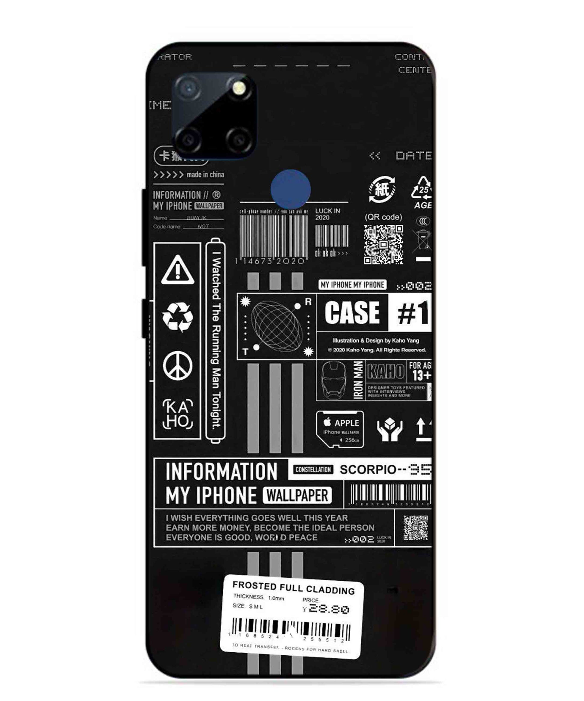 InfoGraph Aesthetic Metal Back Cover Phone Case for Realme Narzo 20