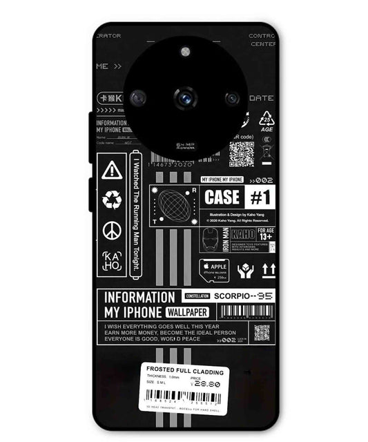 InfoGraph Aesthetic Metal Back Cover Phone Case for Realme Narzo 60
