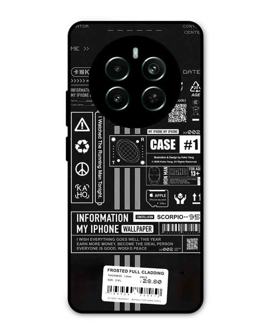 InfoGraph Aesthetic Metal Back Cover Phone Case for Realme Narzo 70