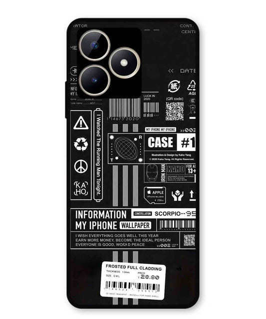 InfoGraph Aesthetic Metal Back Cover Phone Case for Realme Narzo N53