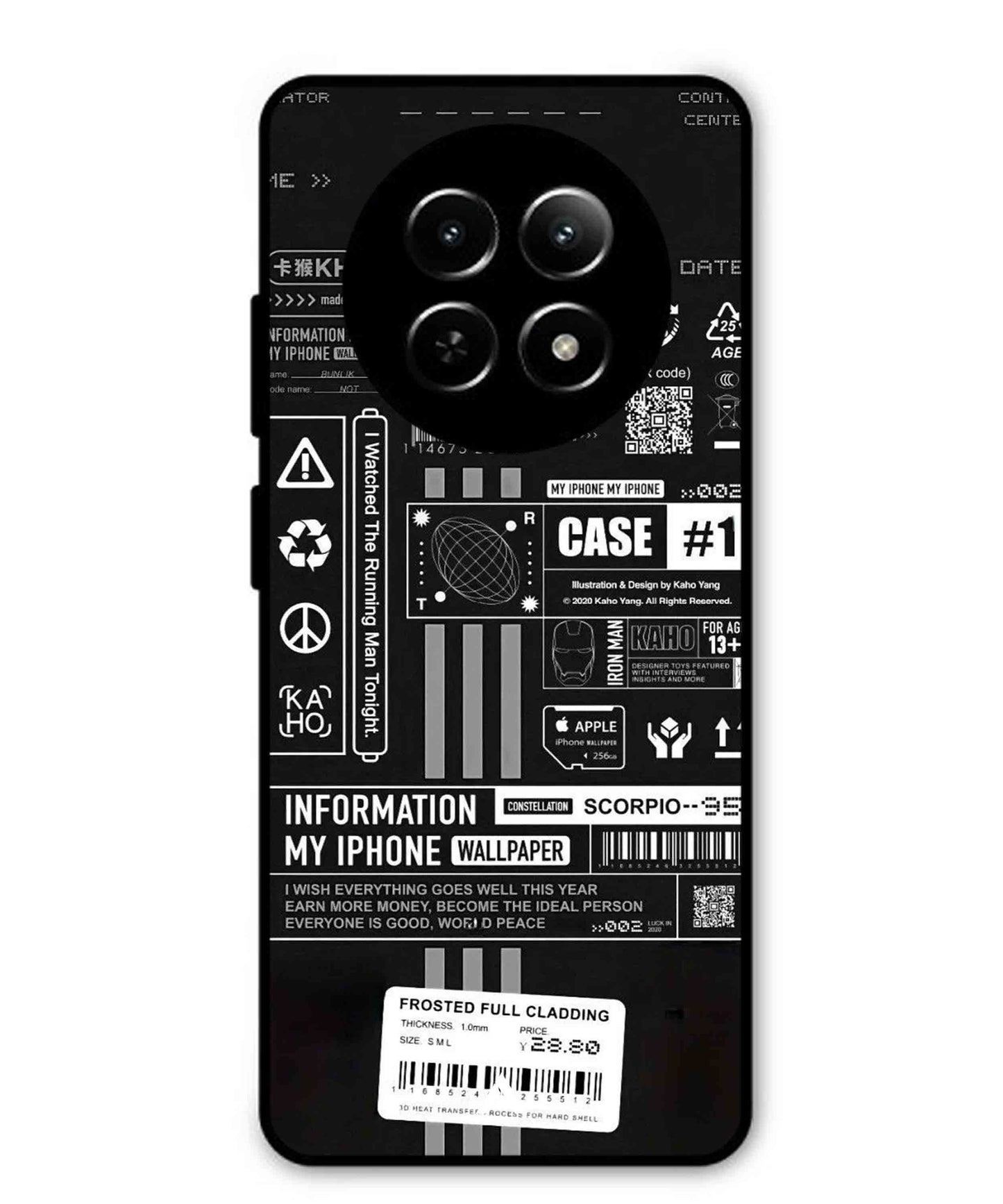 InfoGraph Aesthetic Metal Back Cover Phone Case for Realme Narzo N65