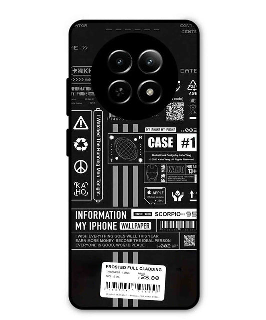 InfoGraph Aesthetic Metal Back Cover Phone Case for Realme Narzo N65