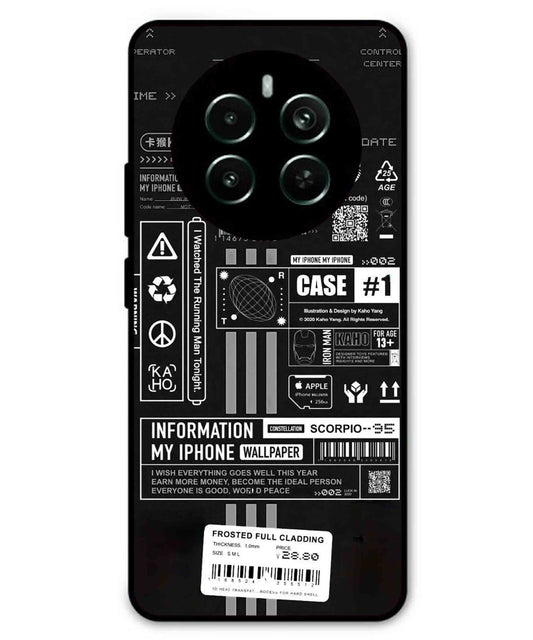 InfoGraph Aesthetic Metal Back Cover Phone Case for Realme P1