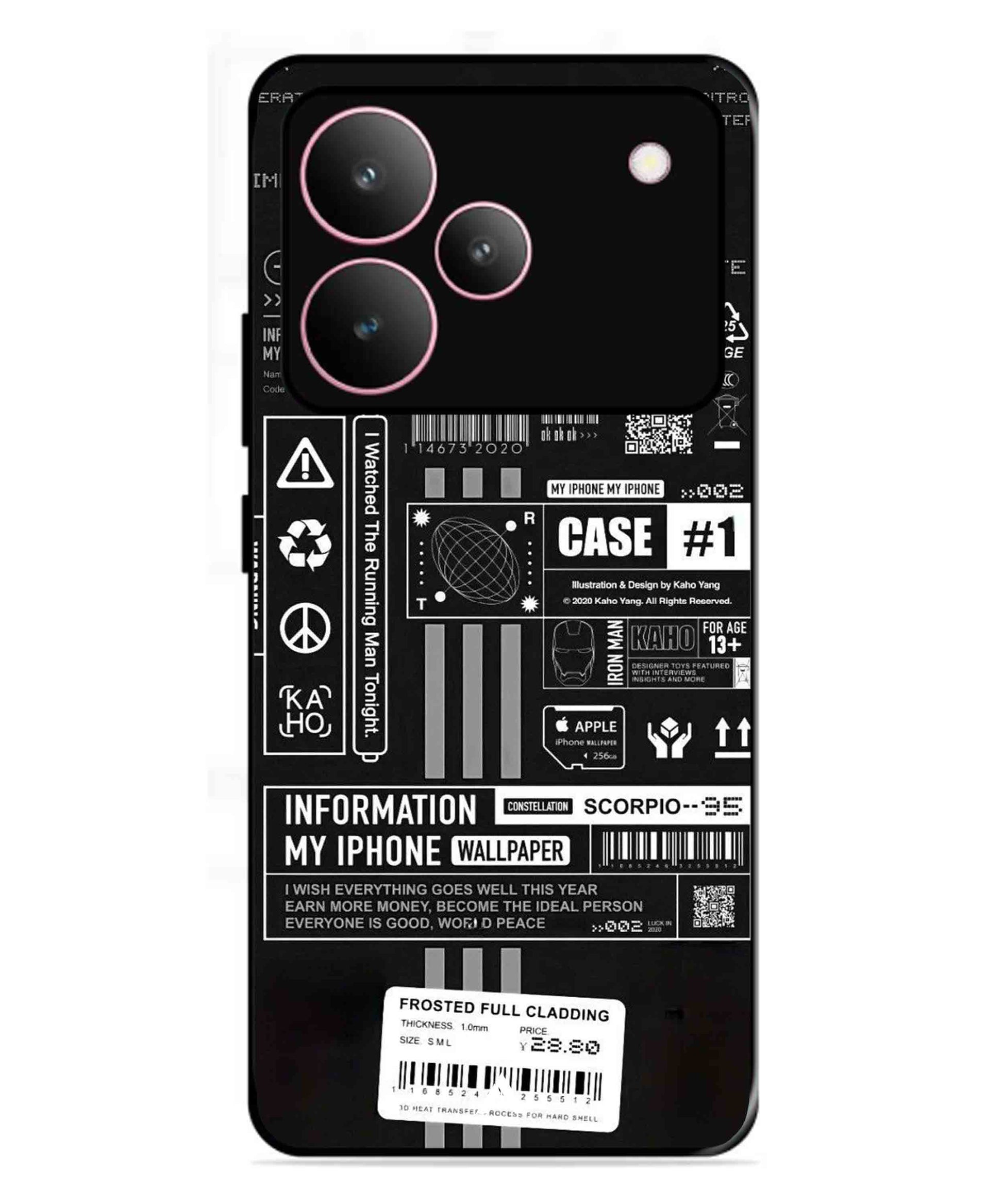 InfoGraph Aesthetic Metal Back Cover Phone Case for Realme P4