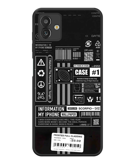 InfoGraph Aesthetic Metal Back Cover Phone Case for Samsugn Galaxy M13 5G