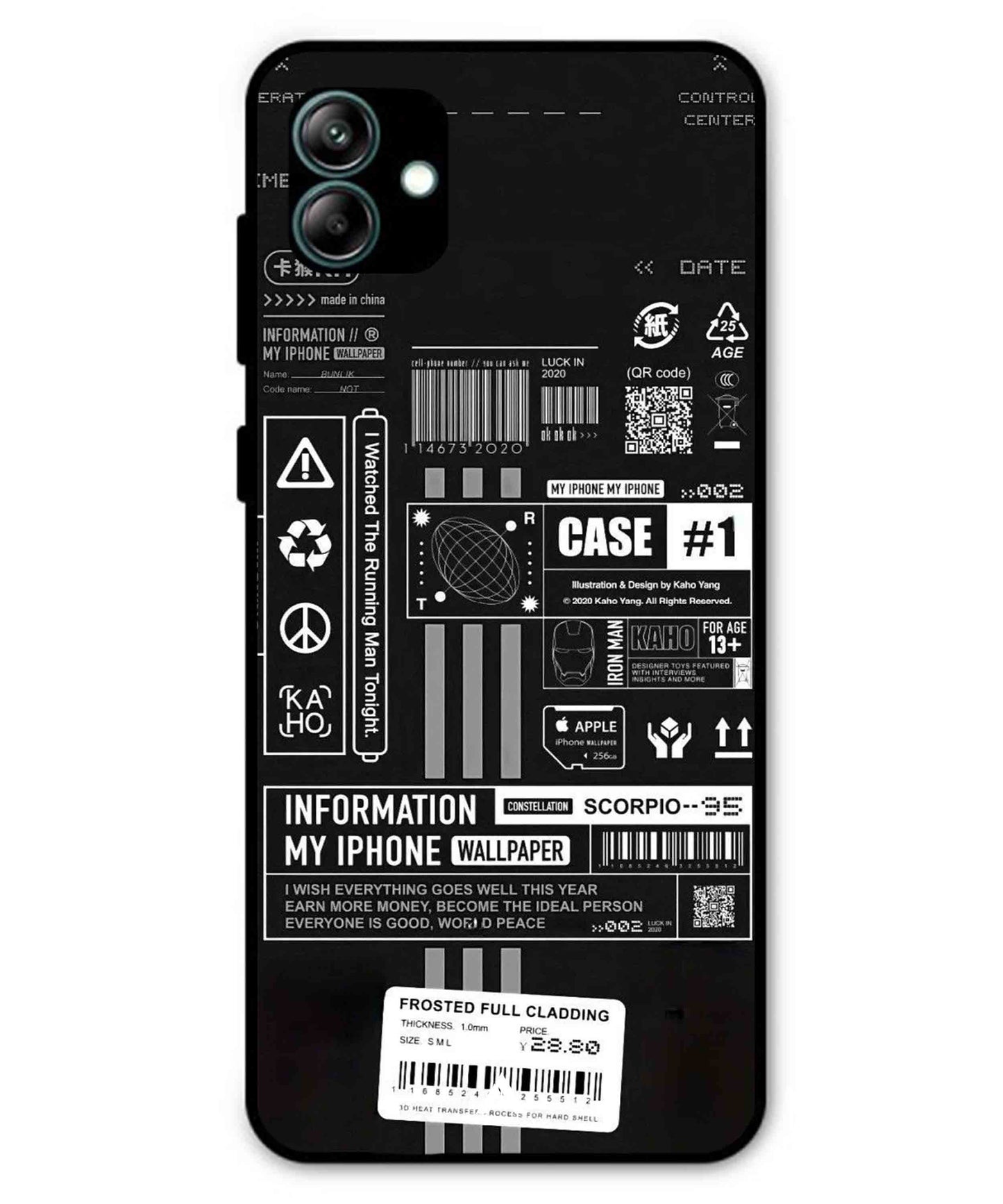 InfoGraph Aesthetic Metal Back Cover Phone Case for Samsung Galaxy A04