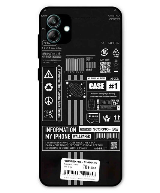 InfoGraph Aesthetic Metal Back Cover Phone Case for Samsung Galaxy A04