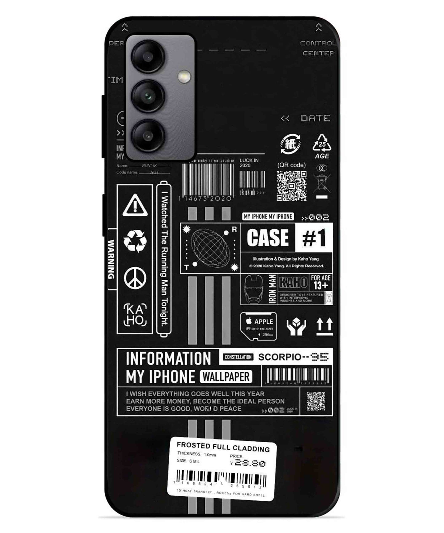 InfoGraph Aesthetic Metal Back Cover Phone Case for Samsung Galaxy A04s