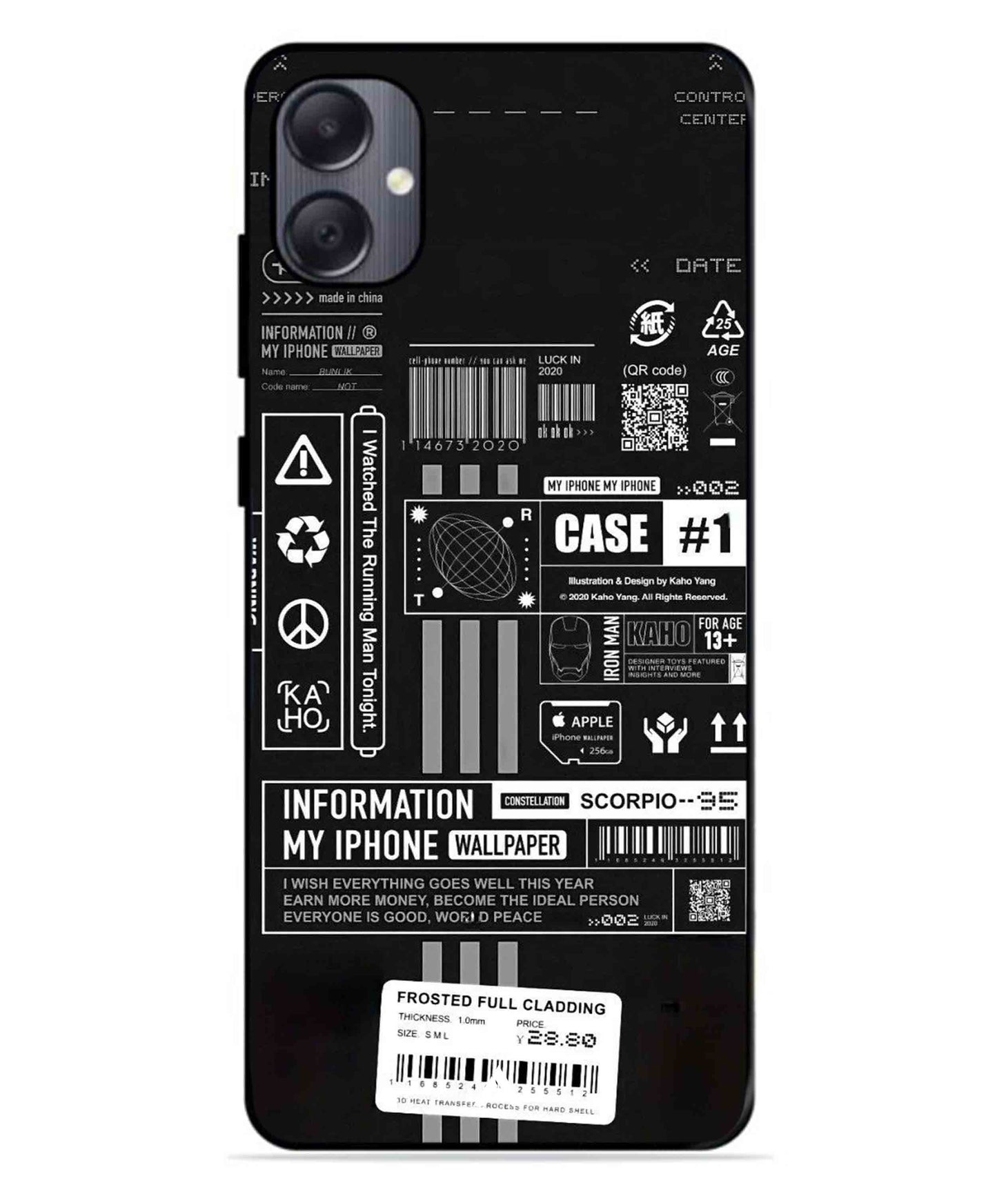 InfoGraph Aesthetic Metal Back Cover Phone Case for Samsung Galaxy A05