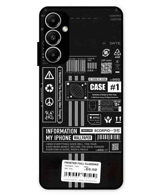 InfoGraph Aesthetic Metal Back Cover Phone Case for Samsung Galaxy A05s